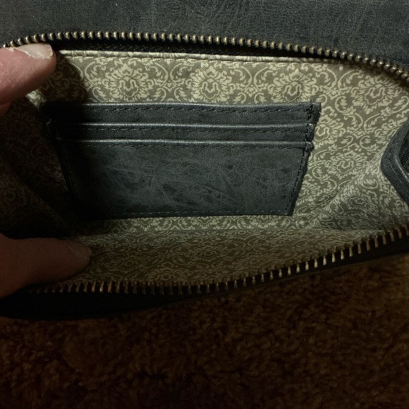 Joy Susan Black Vegan Leather Crossbody Purse with Wristlet Strap - Picture 3 of 11